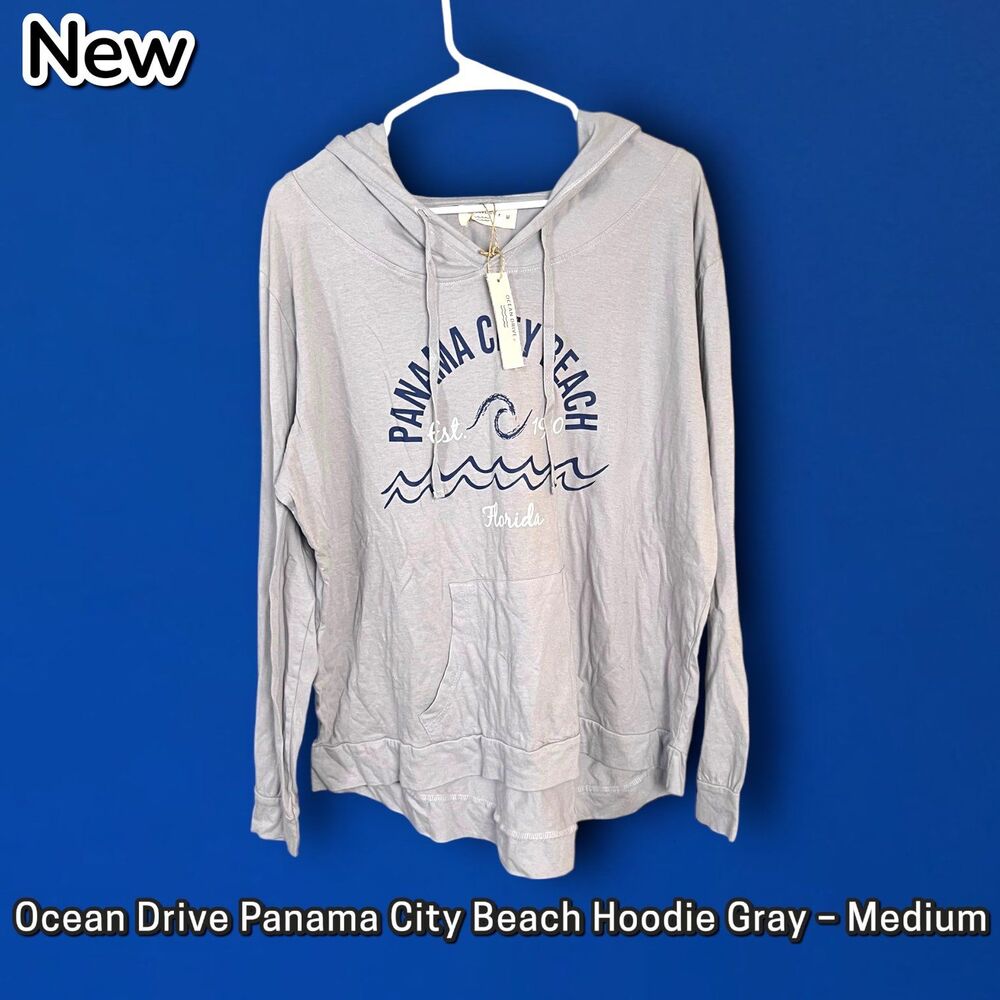 New NWT Ocean Drive Panama City Beach Hoodie – Gray – Size Medium